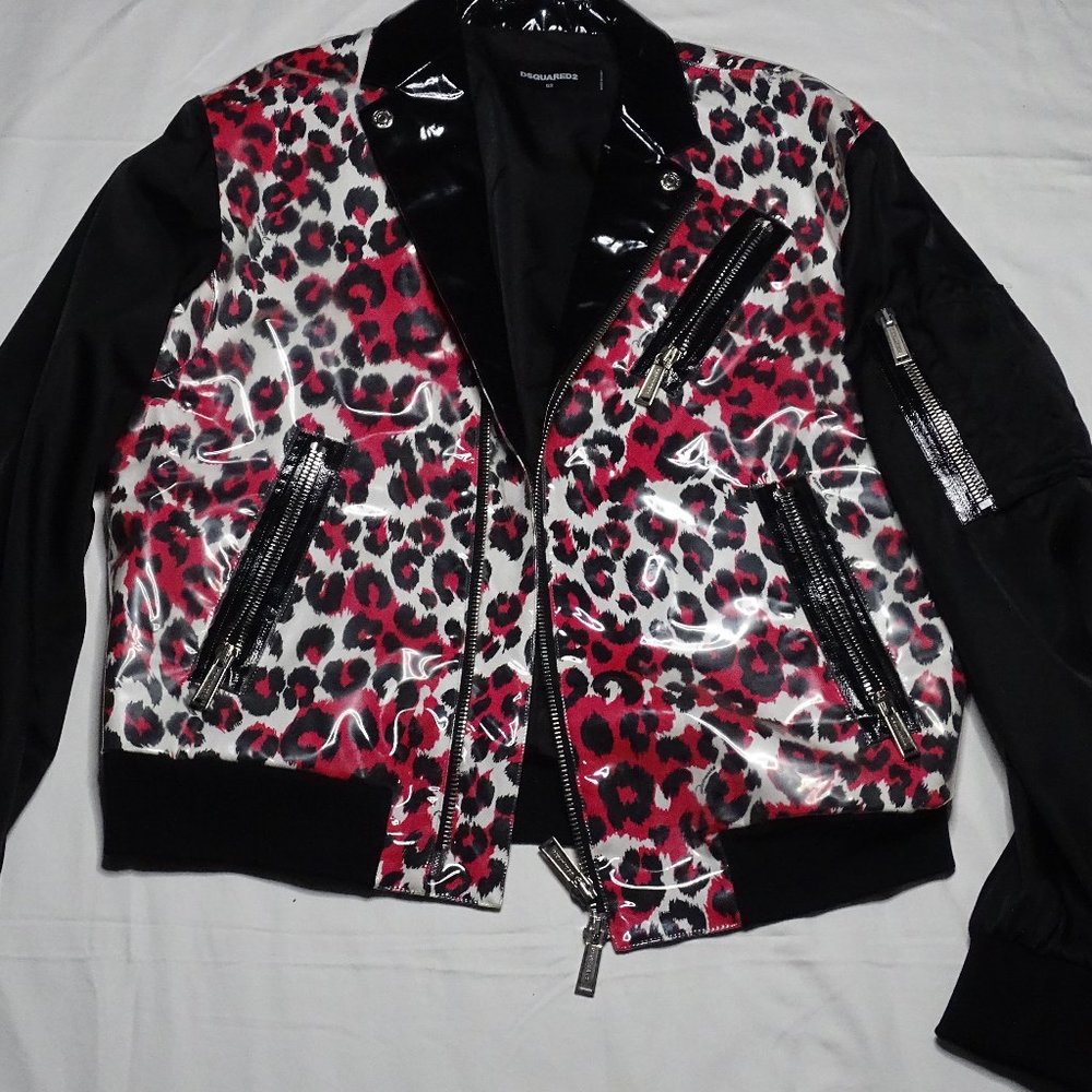 Authentic Dsquared2 Leopard Print Biker Jacket - image 1